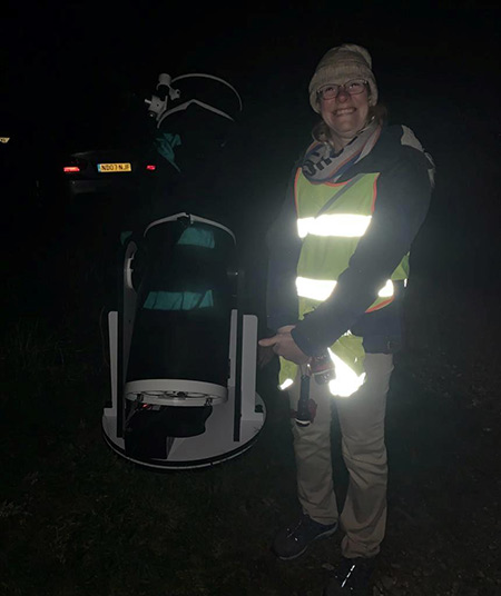 Lizzie at stargazing event