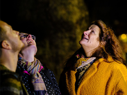 Friends looking up at night sky- copyright Jess Hurd